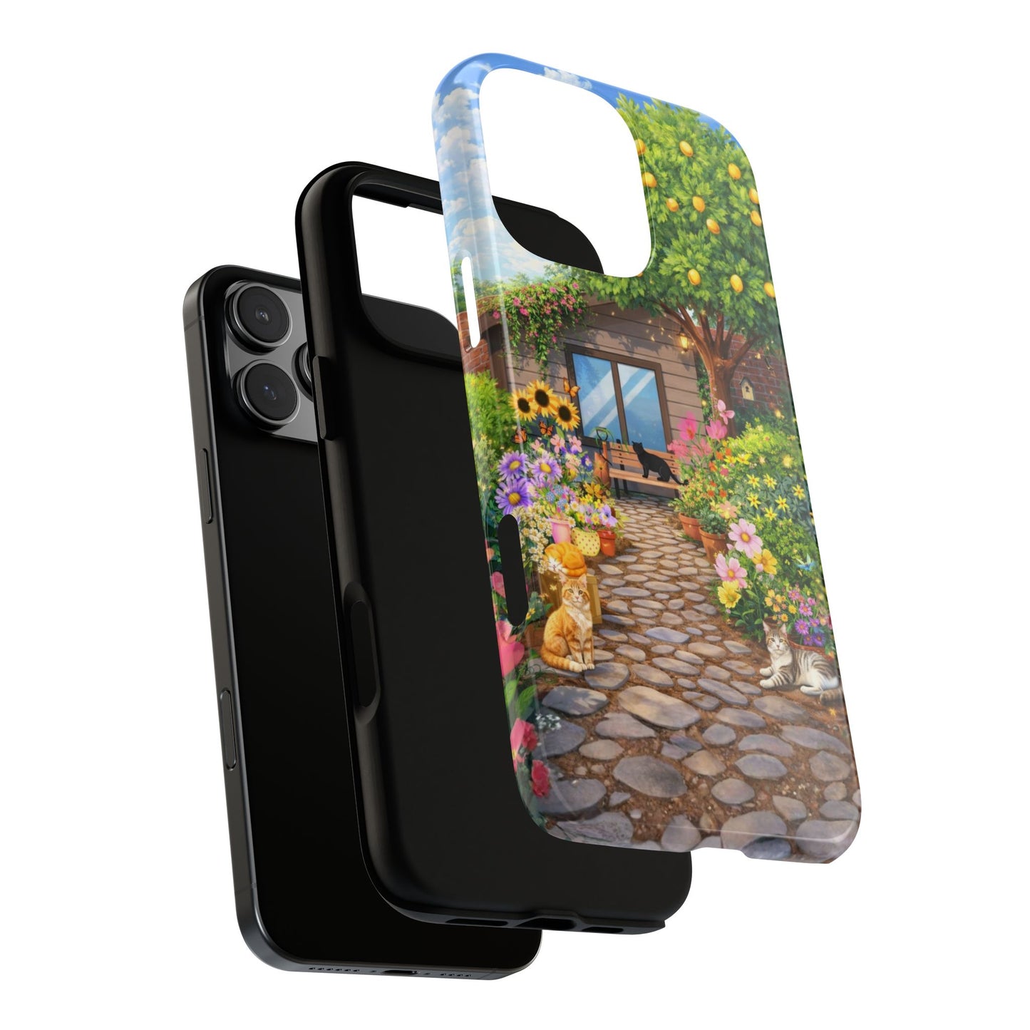 Enchanted Garden Tough Phone Case - Daytime Cottage Garden Illustration