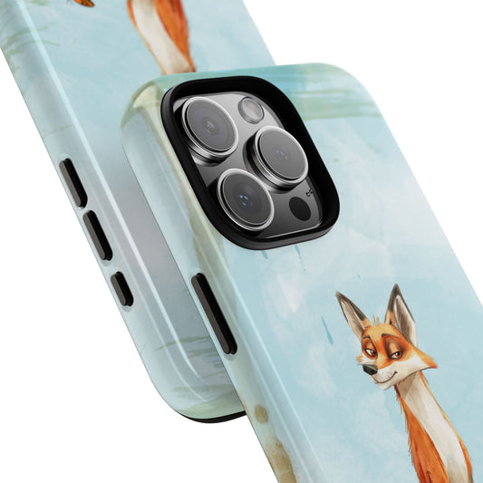 Sly Fox & Butterfly - Playful Woodland Watercolour Phone Case - Nature Inspired Animal Art Gift