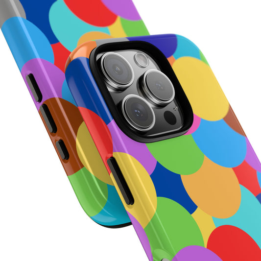 Colorful Circles Phone Case - Overlapping Abstract Art Design - Bold Minimalist Tough Cover, for popular smartphones