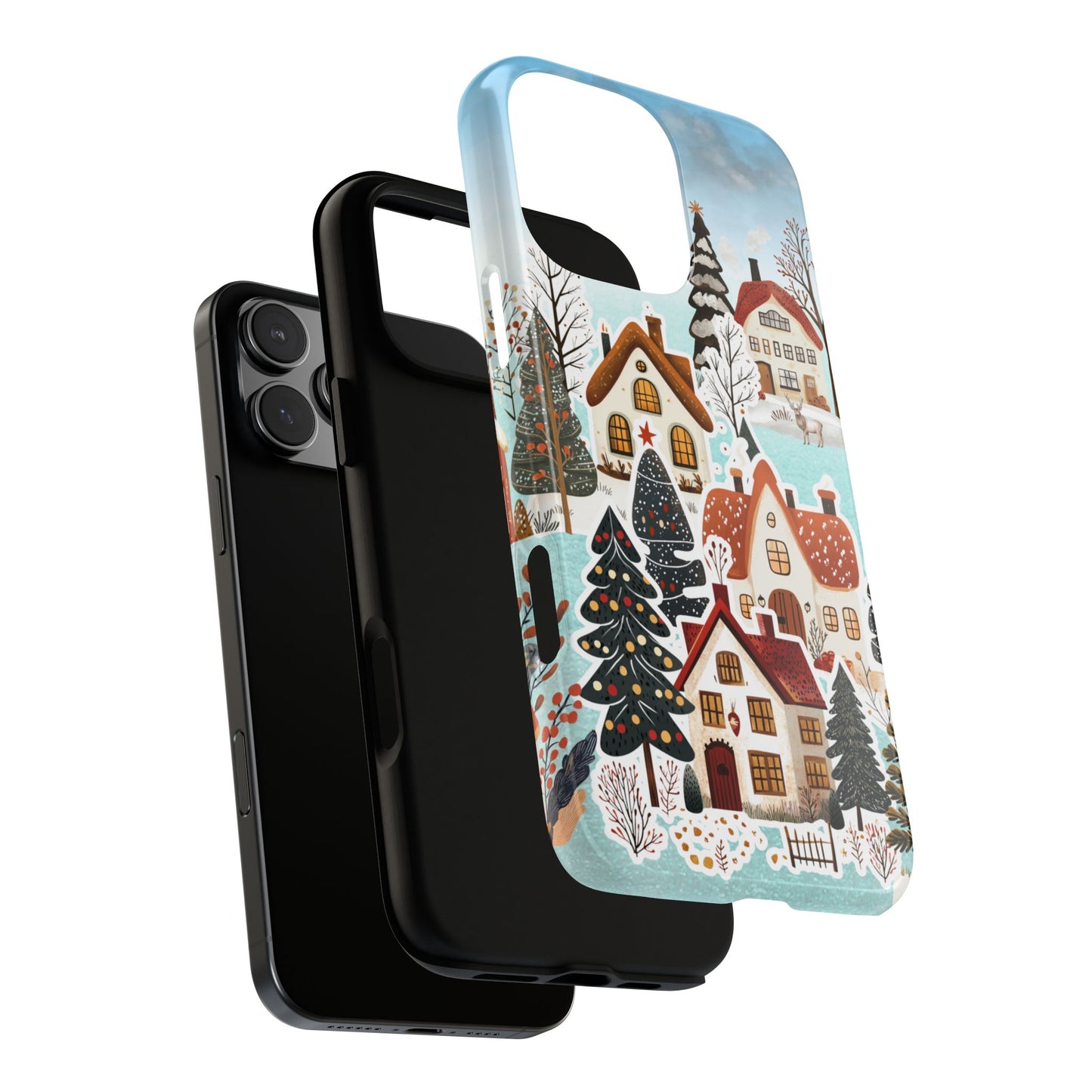 Scandinavian Winter Village - Christmas Phone Case with Nordic Charm