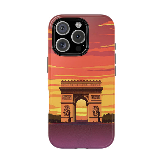 Arc de Triomphe Sunset - Paris Landmark Phone Case - France Skyline Tough Dual Protection Cover