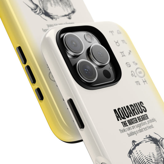 Aquarius Phone Case - The Water Bearer Zodiac Sign - Funny Astrology Gift - Tough Dual Protection Cover