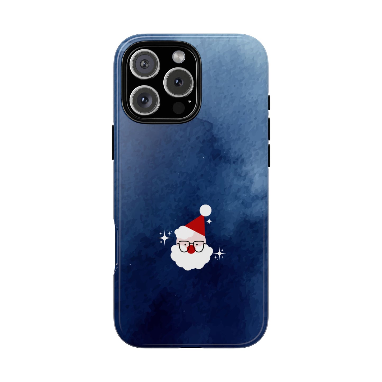 Cool Santa Tough Phone Case - Blue Watercolour Christmas Design
