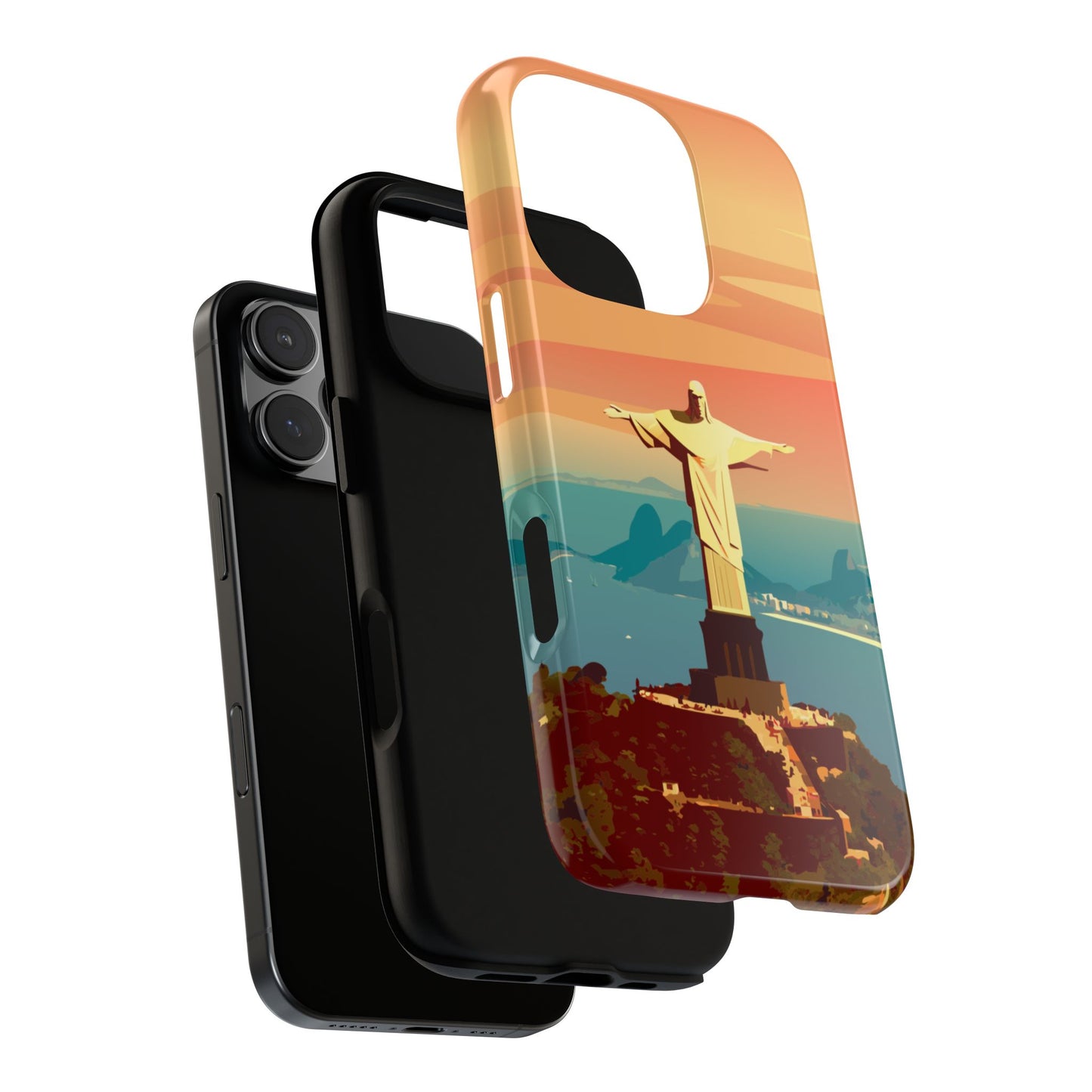 Christ the Redeemer Sunset - Rio de Janeiro Landmark Phone Case - Protective Tough Cover for Popular Smartphones