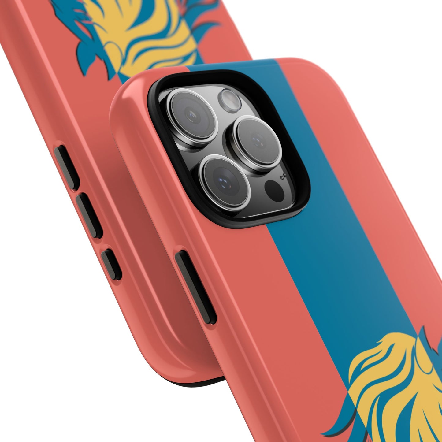 Sunset Pulse Stallion - Coral & Teal Horse Design - Vibrant Tough Phone Case for Modern Style Lovers