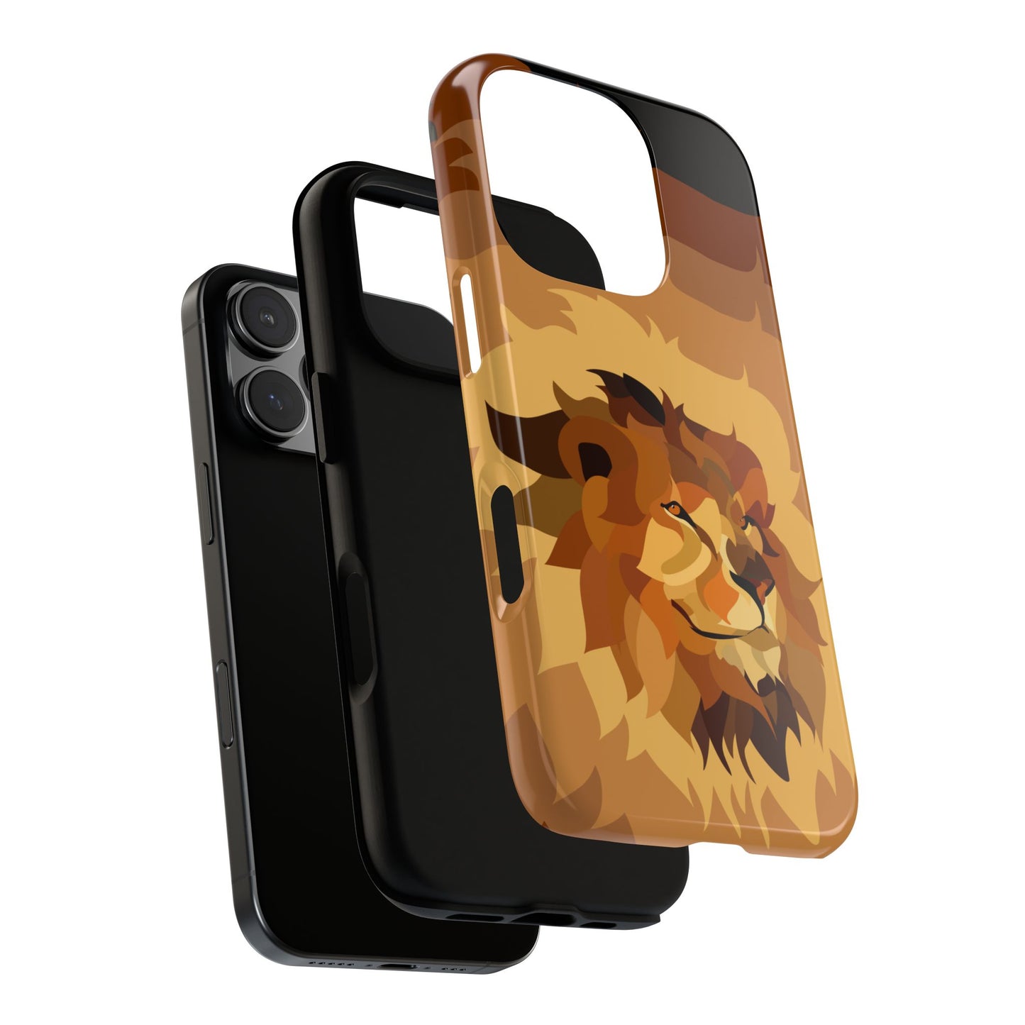 Majestic Lion Tough Phone Case - Warm Abstract Animal Art for iPhone & Samsung - Regal Safari Style