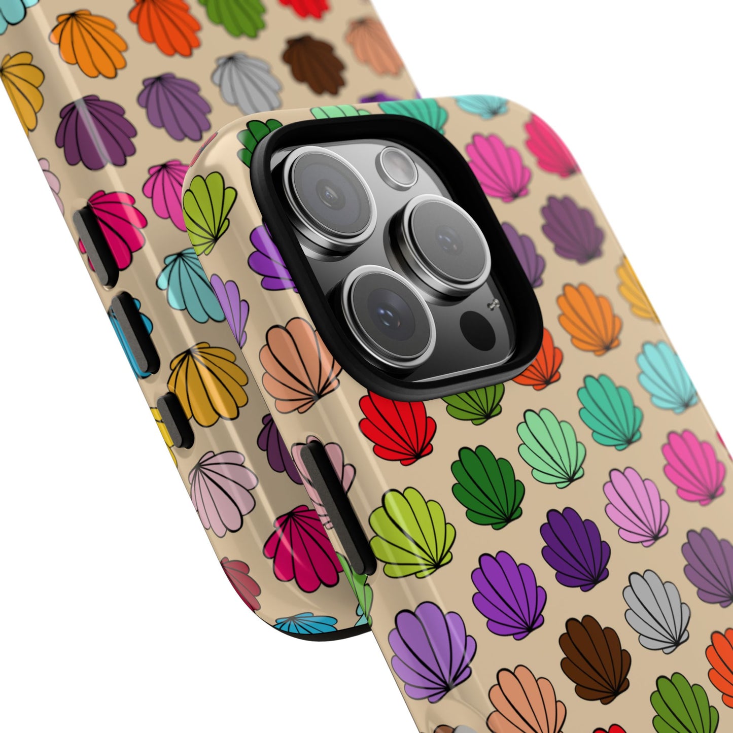Rainbow Seashells Phone Case for iPhone 16 15 14 13 12 11 Pro Max, Samsung Galaxy S25 S24 S23 S22 S21 S20 Plus Ultra & Google Pixel 9 6 7 6