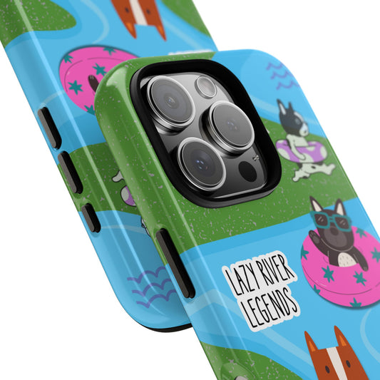 Lazy River Legends Dog Case - Funny Floating Pup Design for Popular Smartphones - Cute Dog Lover Gift - International Dog Day Vibes