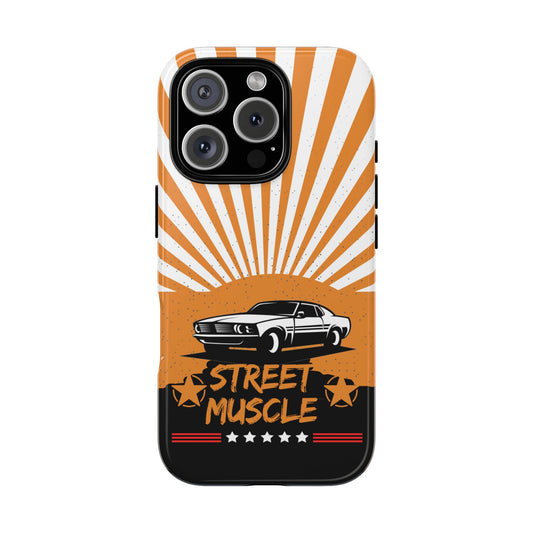 Vintage Muscle Car Tough Phone Case - Retro Americana Design for Popular Smartphones, Classic Street Racer Gift for Car Lovers