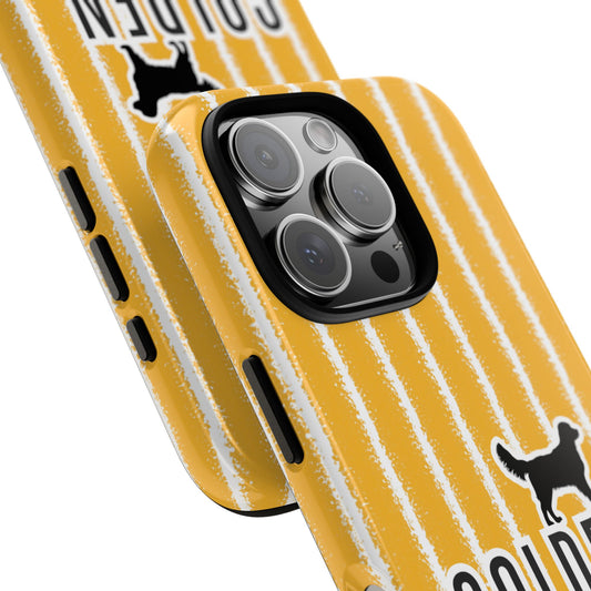 Golden Retriever Phone Case - Yellow Stripe Dog Design for Popular Smartphones - Classic Dog Lover Gift