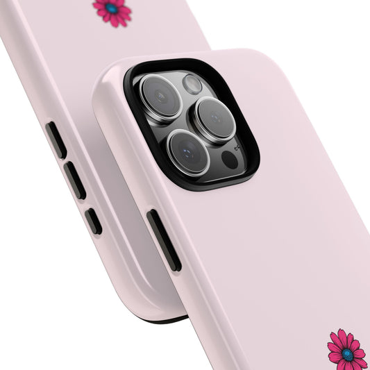 Minimalist Pink Flower Phone Case - Simple Botanical Art - Soft Blush Tough Case