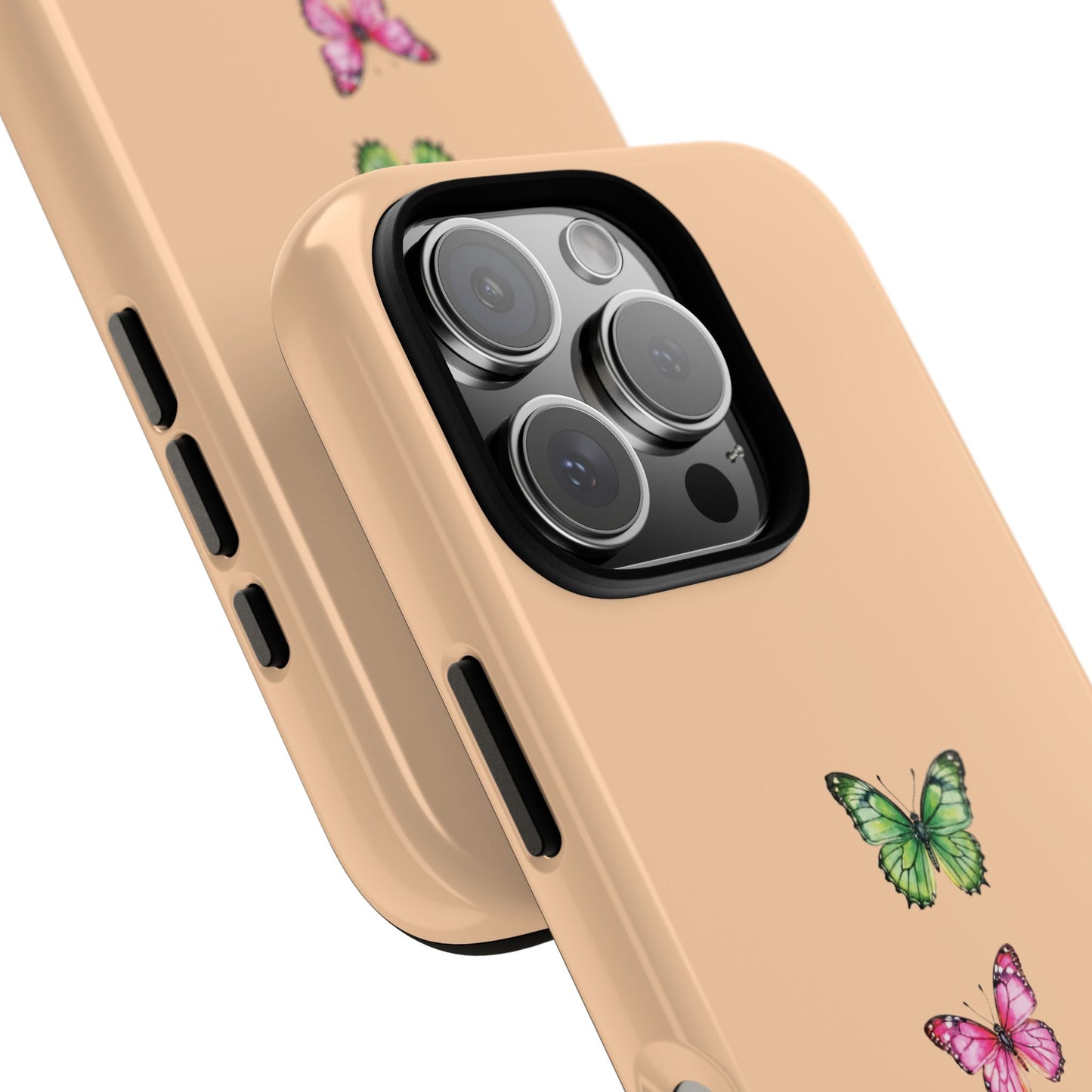 Minimal Butterfly Trio Tough Phone Case for iPhone 16 15 14 13 12 11 X Pro Max Mini & Samsung Galaxy S25 S24 S23 S22 S21 S20 Plus Ultra