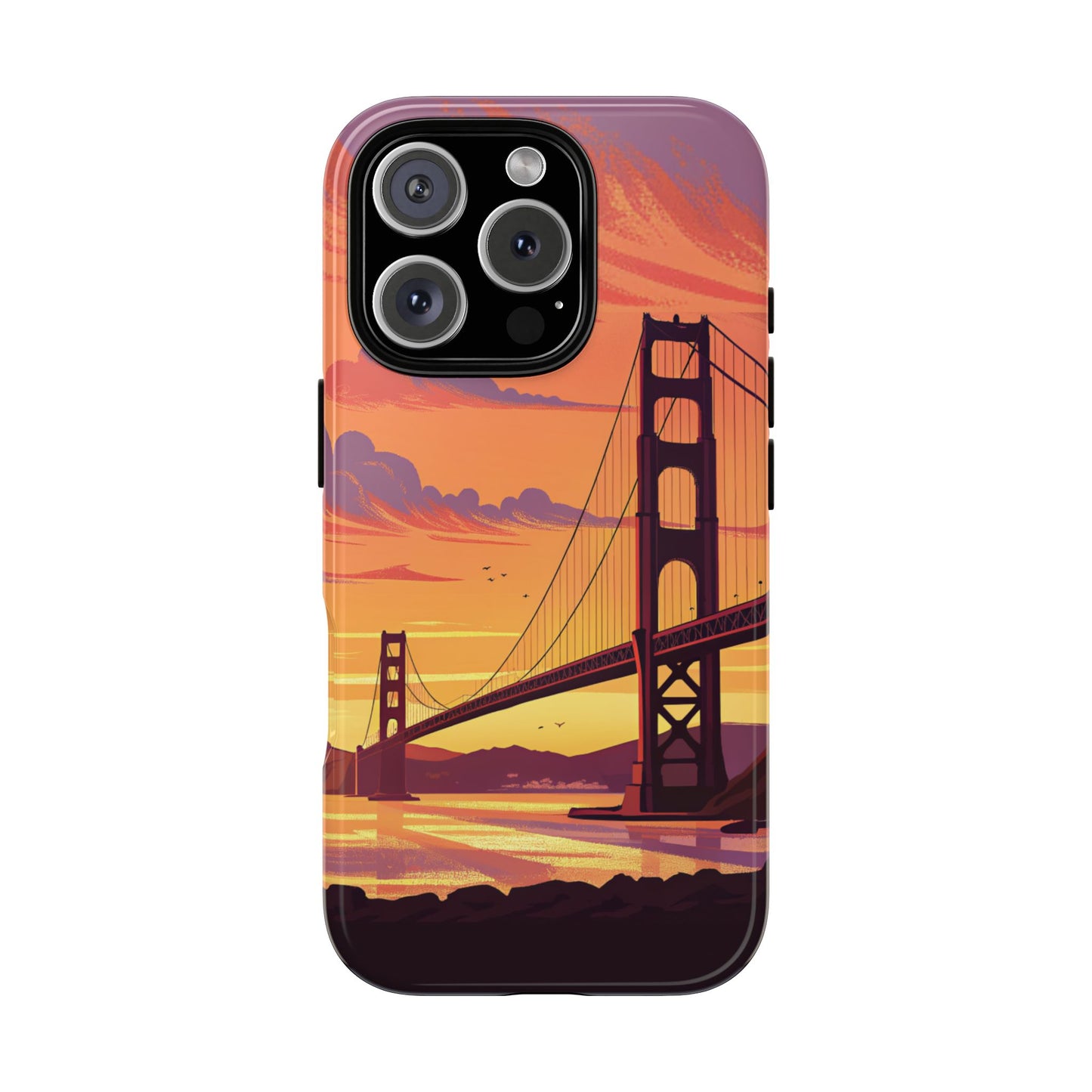 Golden Gate Bridge Sunset - San Francisco Landmark Phone Case - Californian Skyline Tough iPhone & Samsung Cover