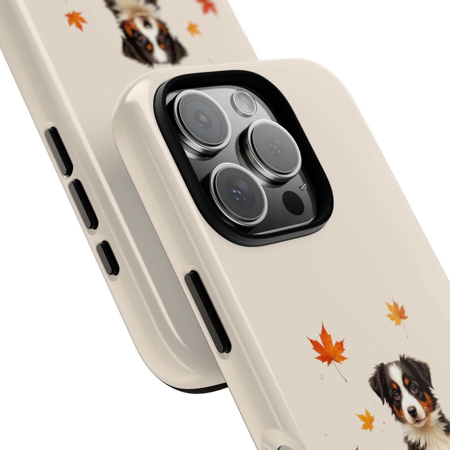 Border Collie Puppy Autumn Leaves Tough Phone Case - Cute Dog Lover Gift for Popular Smartphones