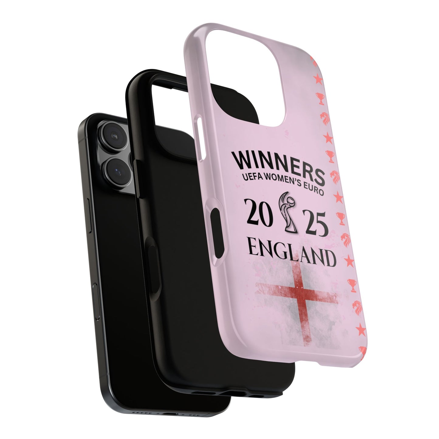 England Women's Euro 2025 Winners Tough Phone Case - iPhone & Samsung - Trophy Lion Edge Design - Football Fan Gift