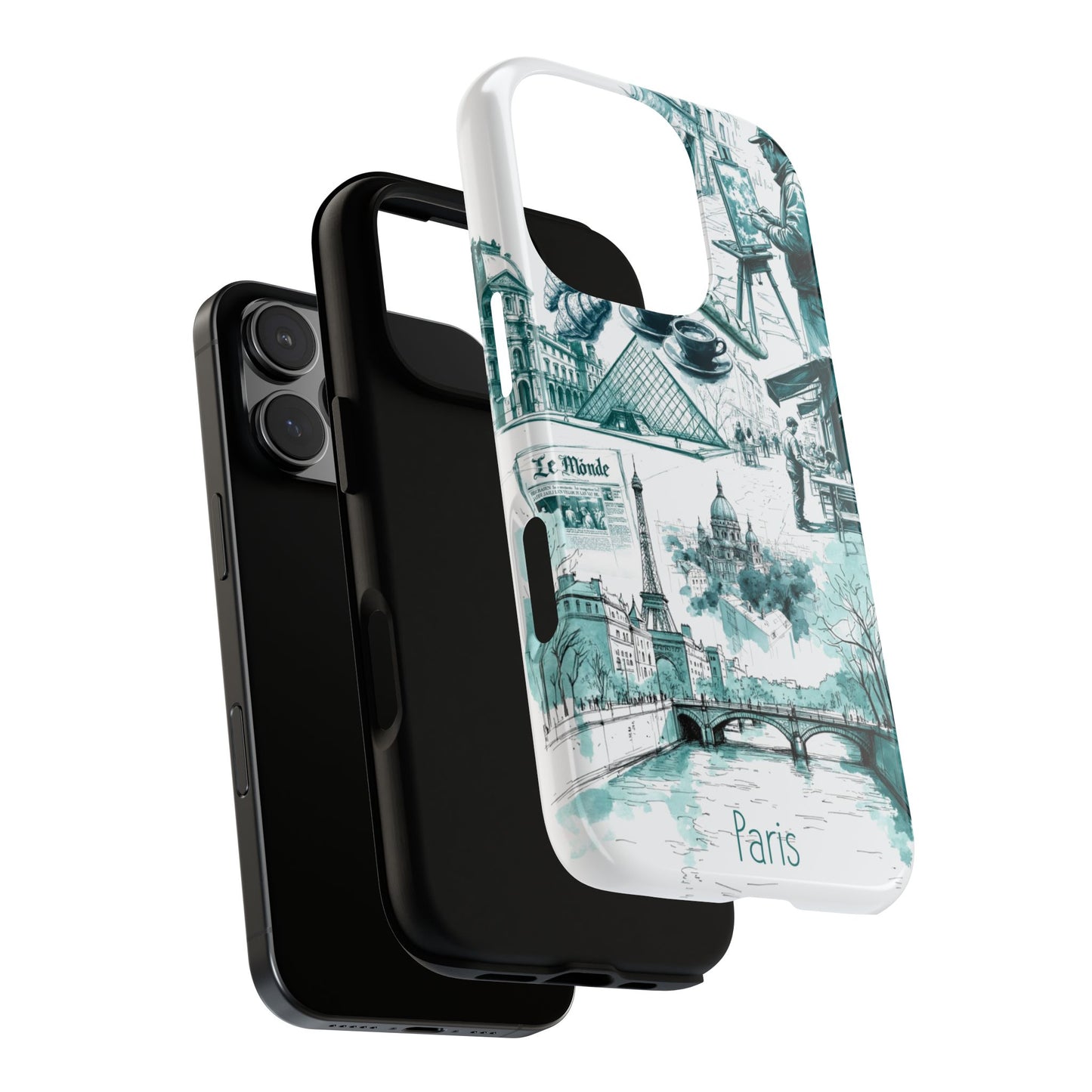 Paris France Sketch Phone Case for iPhone 16 15 14 13 12 11 Pro Max, Samsung Galaxy S25 S24 S23 S22 S21 S20 Plus Ultra & Google Pixel