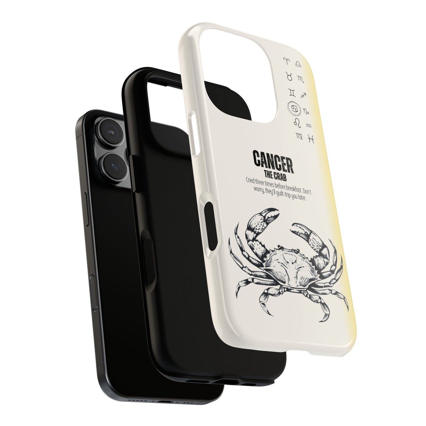 Cancer Phone Case - The Crab Zodiac Sign - Quirky Funny Horoscope Gift - Tough Dual Protection Cover