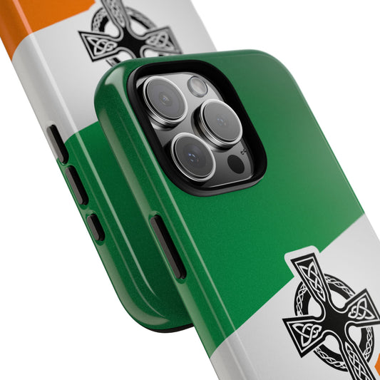Celtic Cross Phone Case - Irish Flag Heritage Design Cultural Gift