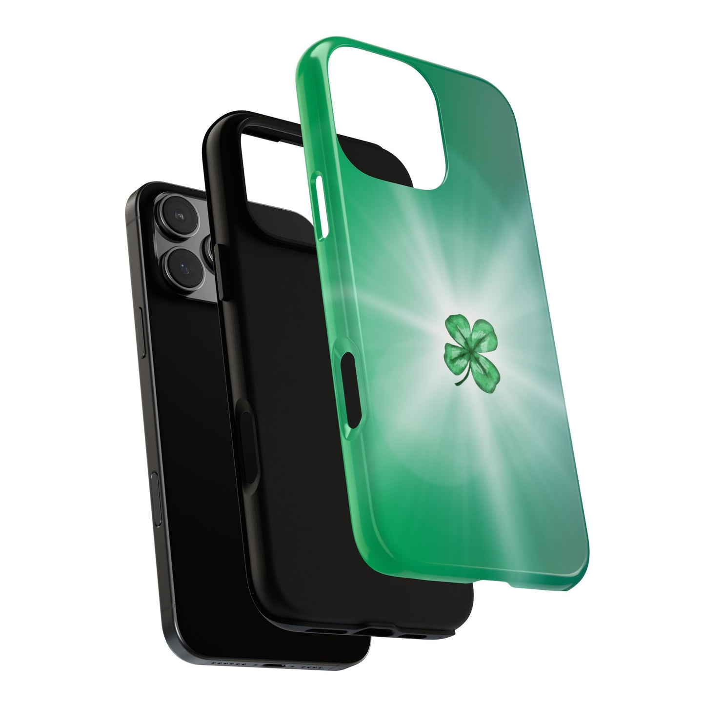 Four Leaf Clover Phone Case - Lucky Irish Aesthetic Green Shamrock Gift