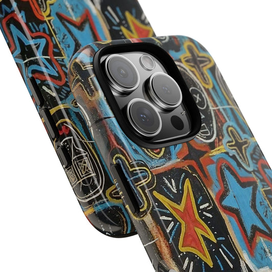 Basquiat-style Abstract Expressionism Tough Cases, Urban Graffiti Phone Case, Dark Primitive Art, Tough Cover, Edgy Abstract