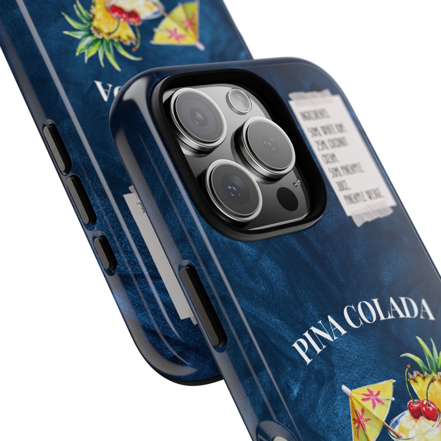 Pina Colada Cocktail Tough Phone Case - Funny Sarcastic Tropical Drink Recipe Cover for Popular Smartphones