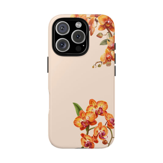 Orchid Floral Phone Case, Tough Phone Case, Elegant Phone Cover, Gift for Her, Birthday, Spring Decor