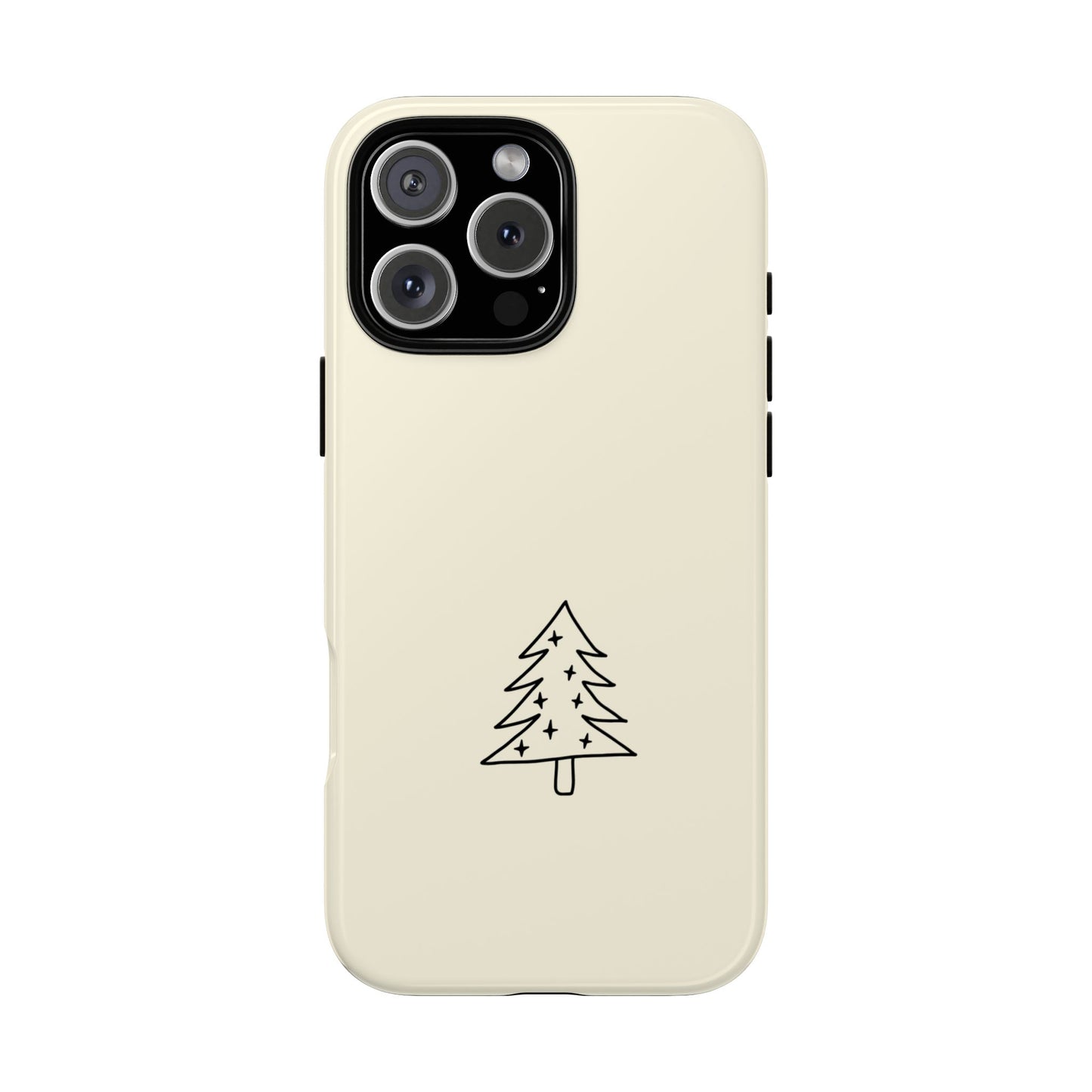 Minimalist Christmas Tree Tough Phone Case - Simple Festive Line Art Design