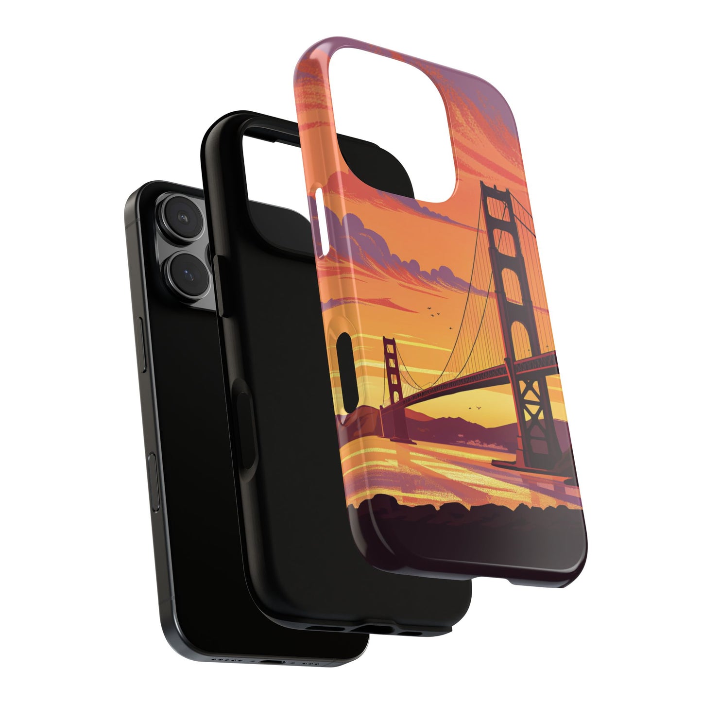 Golden Gate Bridge Sunset - San Francisco Landmark Phone Case - Californian Skyline Tough iPhone & Samsung Cover