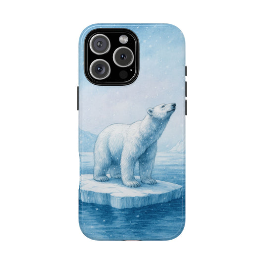 Winter Polar Bear on Arctic Ice - Tough Phone Case Wildlife Design