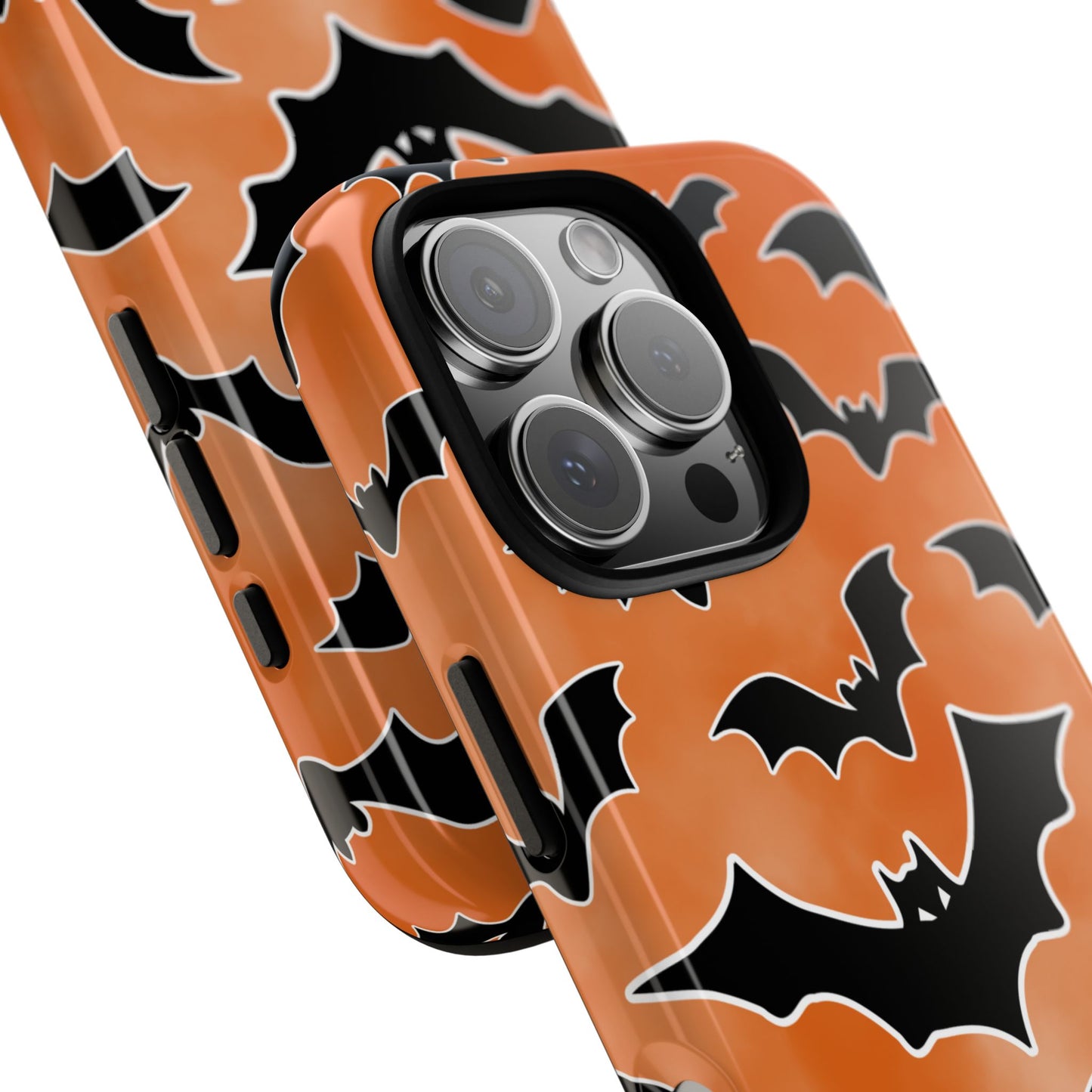 Halloween Tough Phone Case for Popular Smartphones - Flying Bats Pattern Design