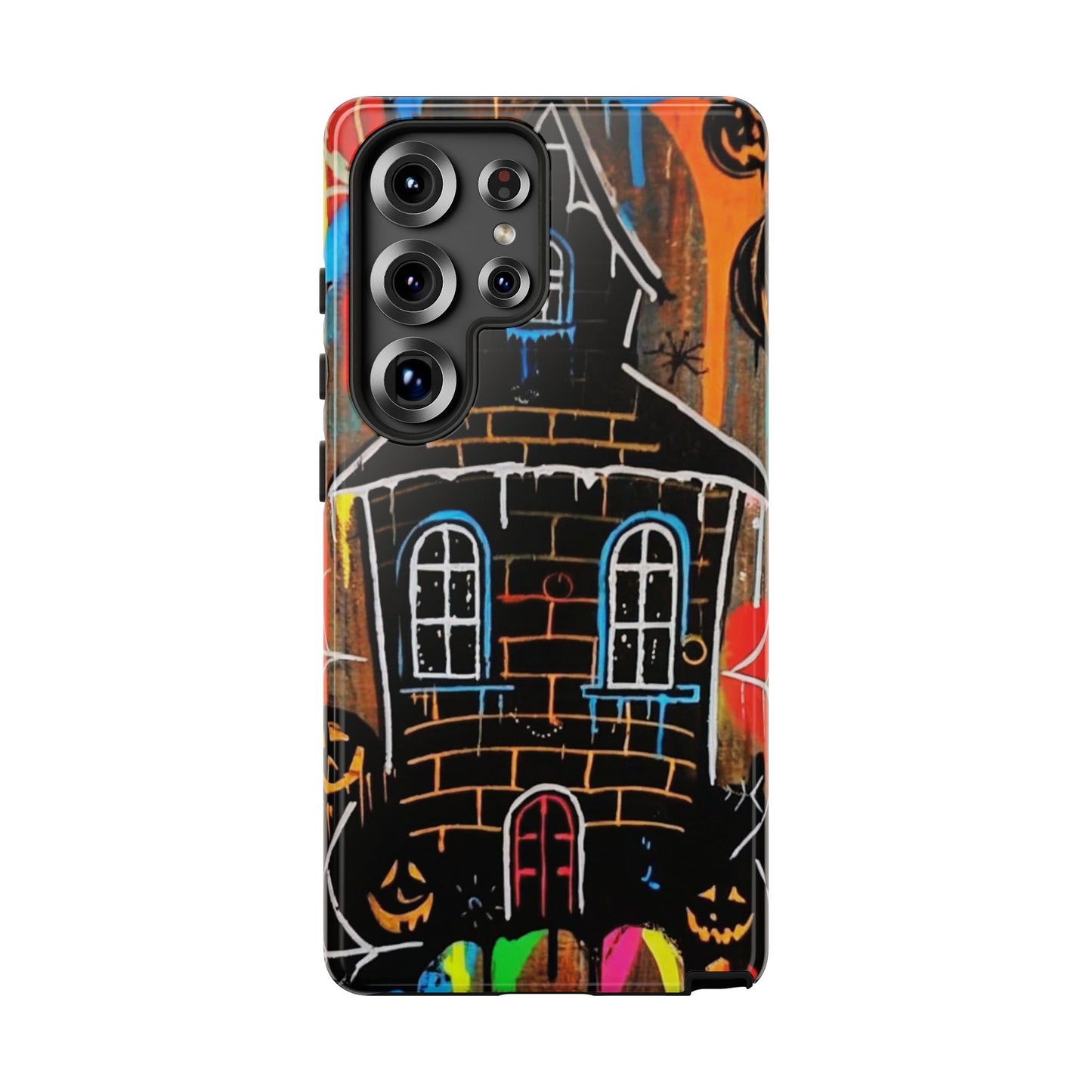 Haunted House Graffiti Tough Phone Case - Basquiat Halloween Street Art Design