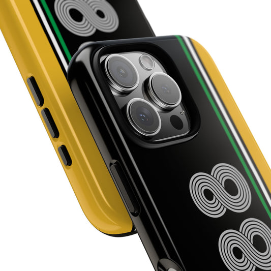 Minimalist Celtic FC 1888 Tough Phone Case - Green Gold Stripe Retro Design - Football Fan Gift for Him and Her