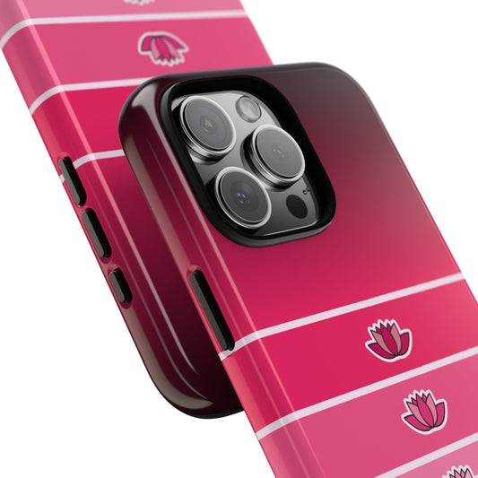 Red Lotus Abstract Phone Case - Bold Minimalist Tough Case for Popular Smartphones
