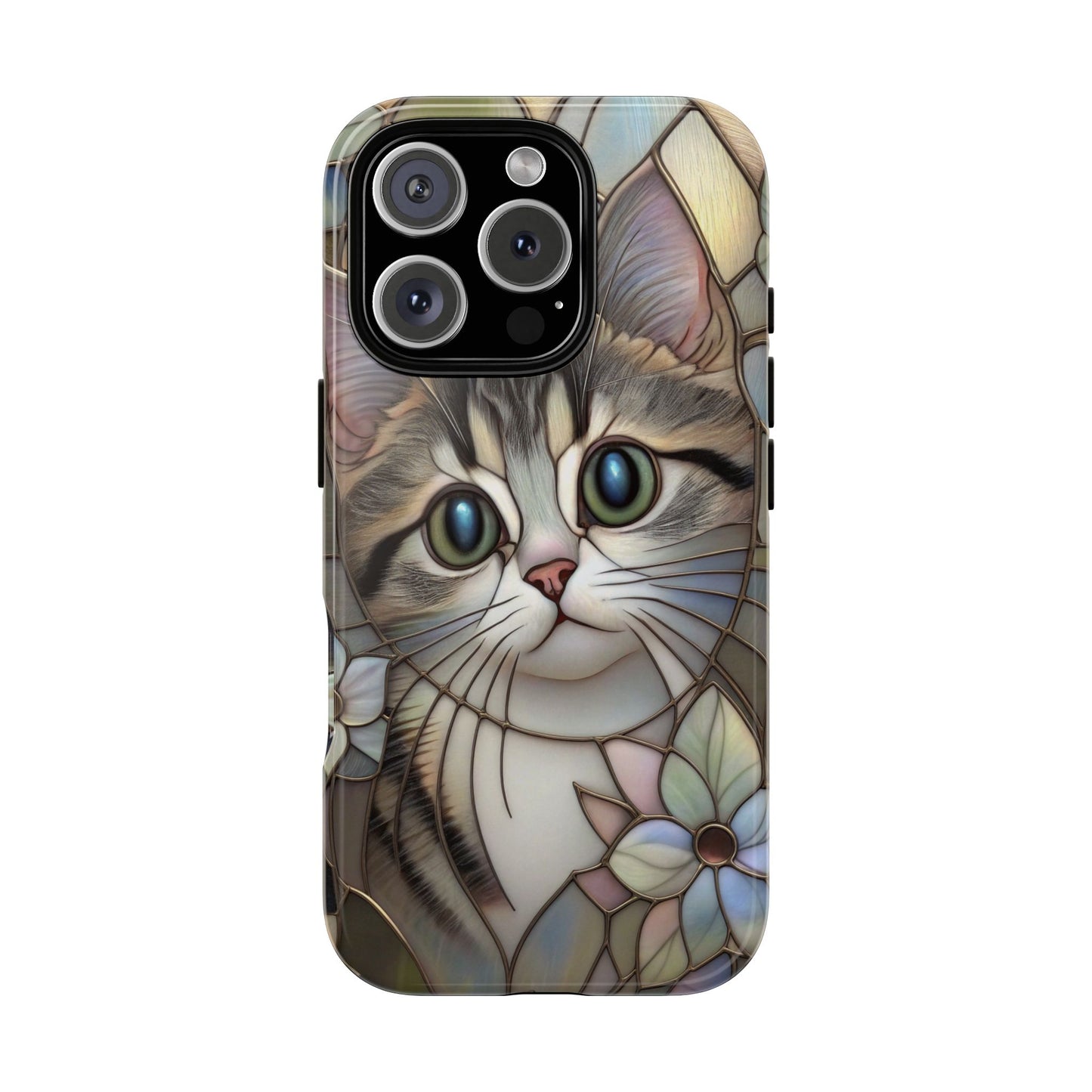 Stained Glass Kitten Tough Case, Protective Cover for  Google, Animal Lover Gift, Cute Cat Phone, Phone Accessories, Tech