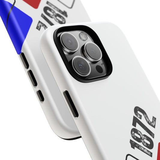 1872 Geometric Rangers Tough Phone Case - Red White & Blue Pattern Design