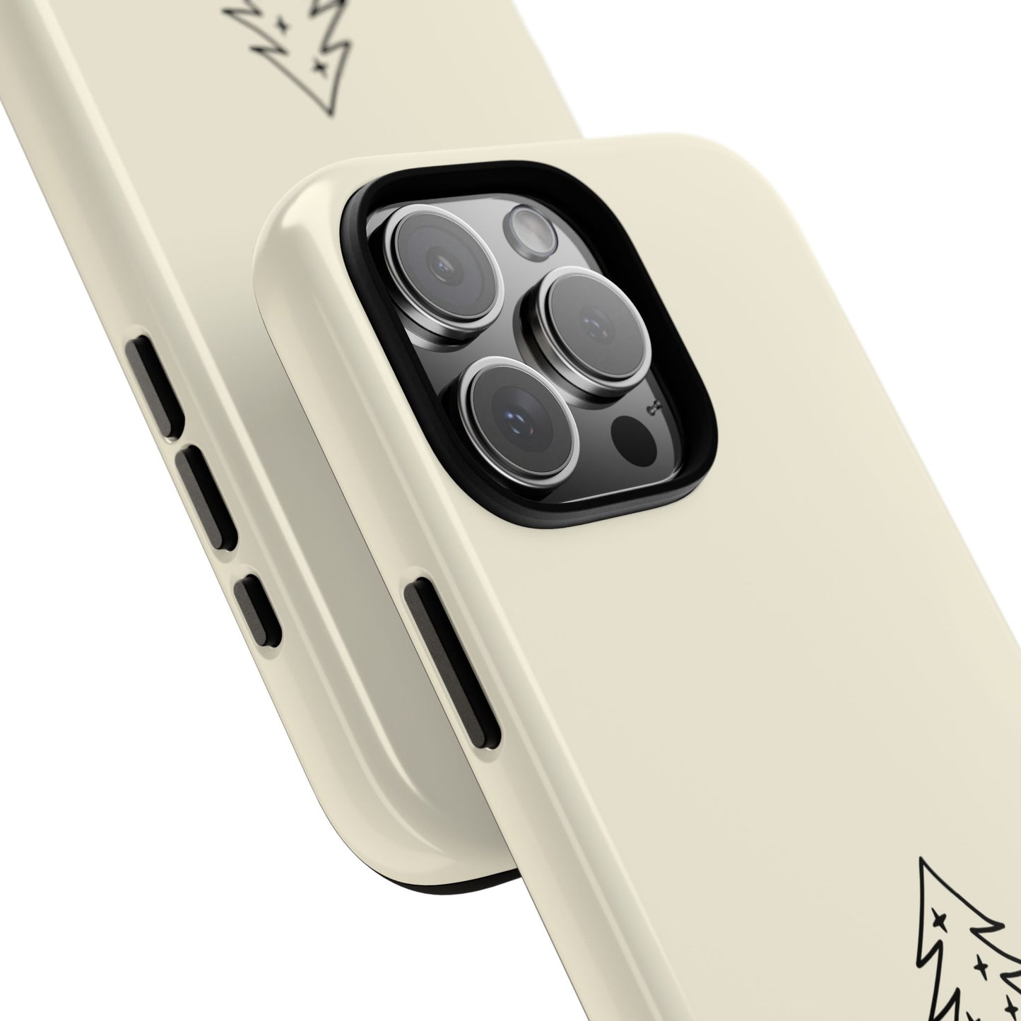 Minimalist Christmas Tree Tough Phone Case - Simple Festive Line Art Design