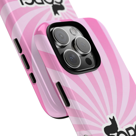 Corgi Phone Case - Cute Pink Spiral Design for Popular Smartphones - Dog Lover Gift - Fun and Bold Corgi Aesthetic