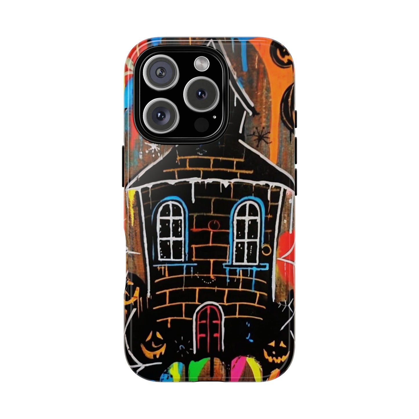 Haunted House Graffiti Tough Phone Case - Basquiat Halloween Street Art Design