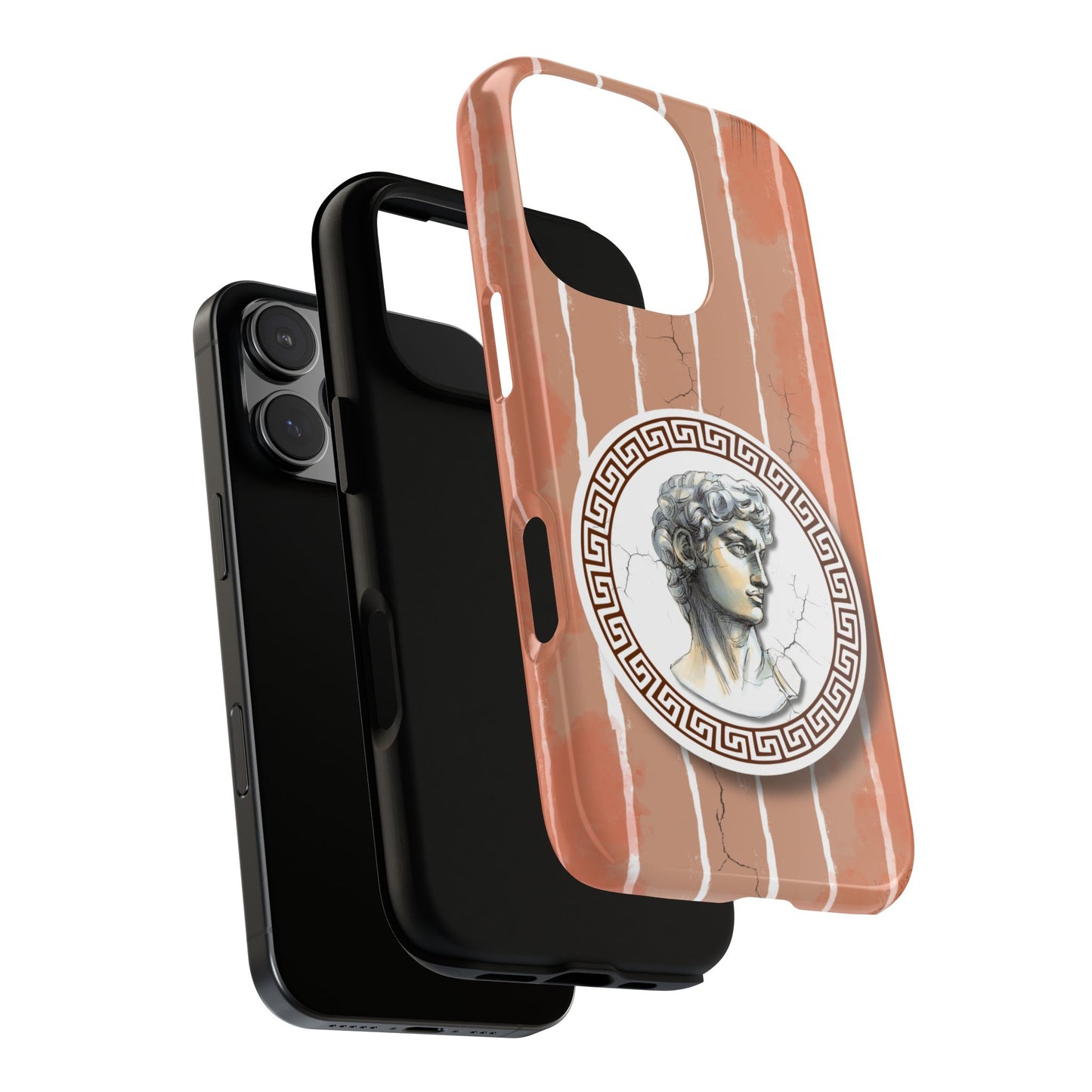 David Sculpture Phone Case - Tough Dual Protection - Greek Roman Art Terracotta Design