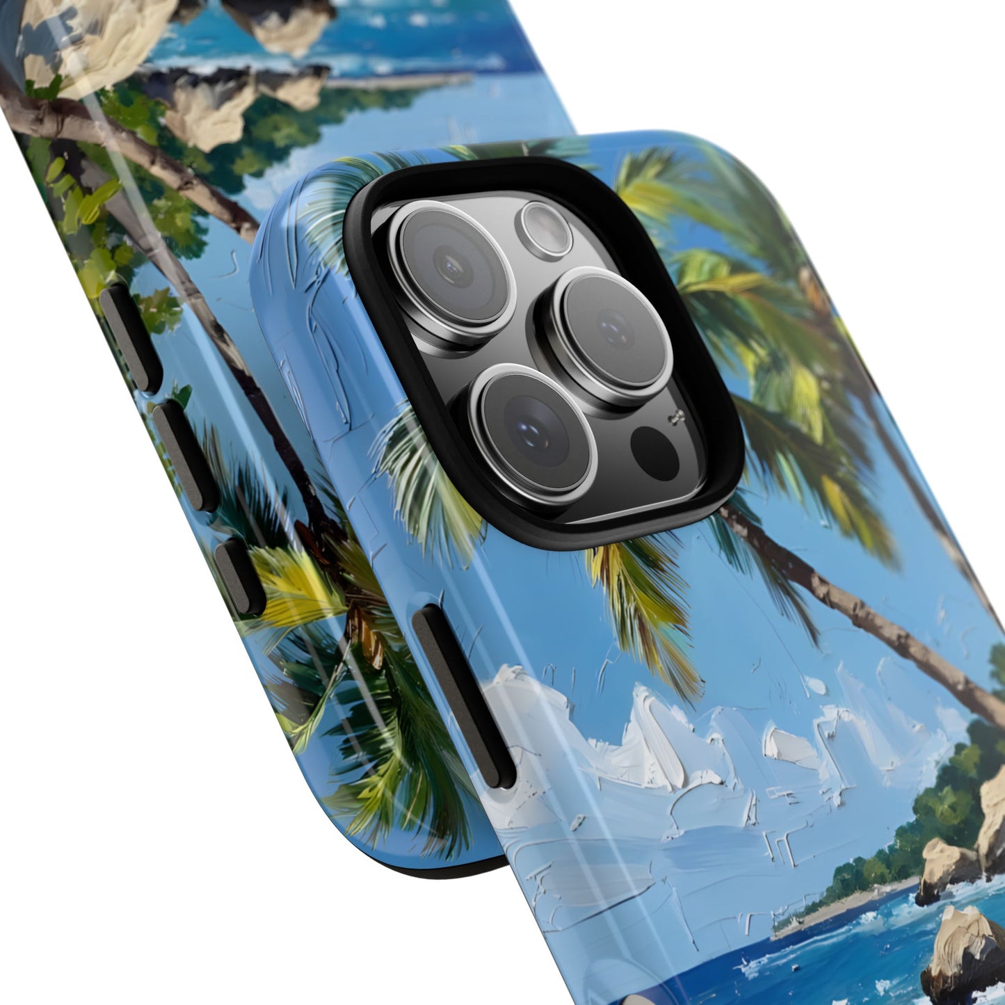 Impasto Beach Scene Phone Case for iPhone 16 15 14 13 12 11 Pro Max Mini, Samsung Galaxy S25 S24 S23 S22 S21 S20 Plus Ultra and Google Pixel