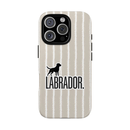 Labrador Dog Phone Case - Beige Stripe Design for Popular Smartphones - Classic Dog Breed Gift
