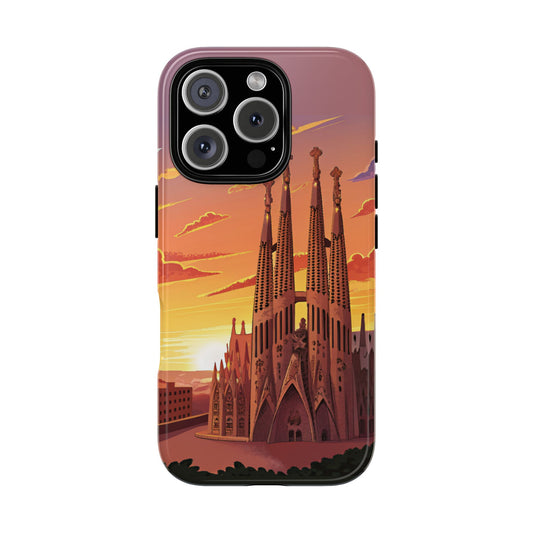 Sagrada Família Sunset - Barcelona Landmark Phone Case - Spain Skyline Tough Dual Protection Cover