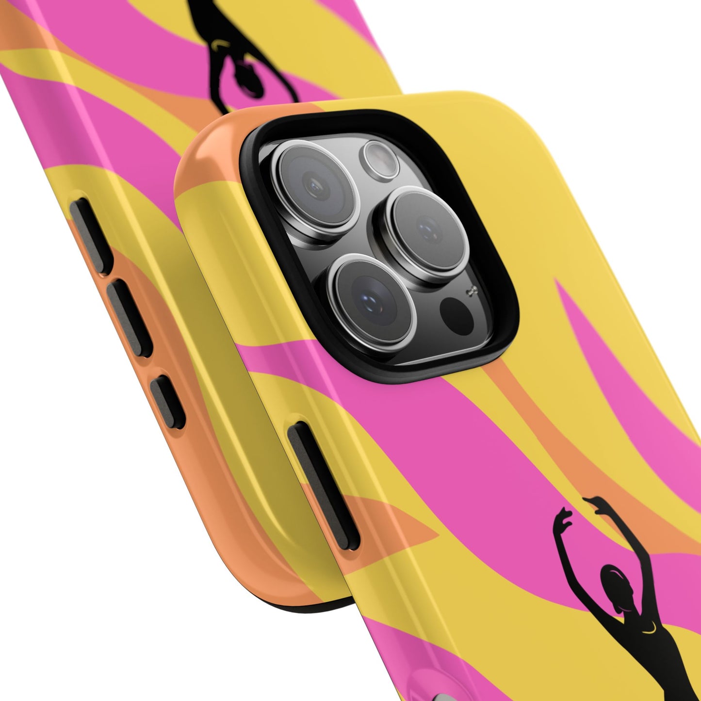 The Firey Ballerina Phone Case - Silhouette with Abstract Flames, Fits iPhone, Samsung Galaxy and Google Pixel, various models