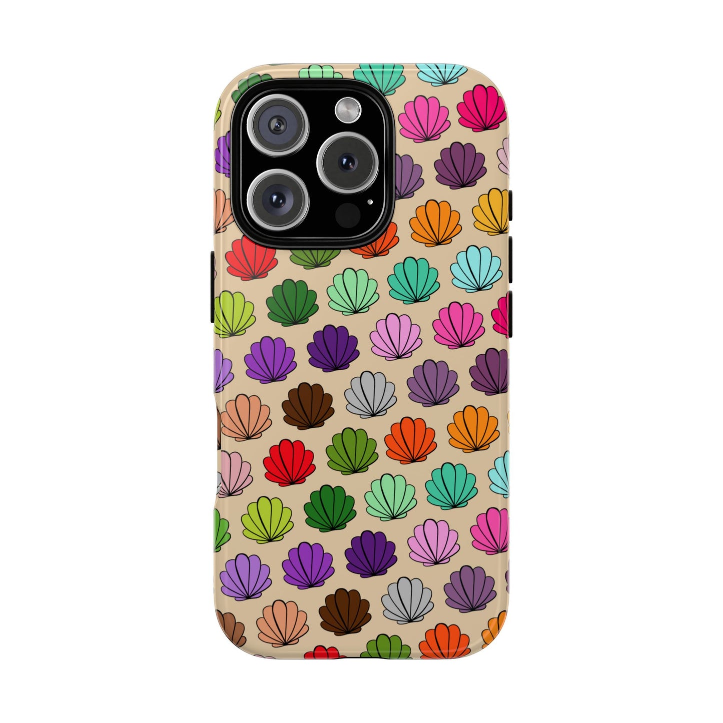 Rainbow Seashells Phone Case for iPhone 16 15 14 13 12 11 Pro Max, Samsung Galaxy S25 S24 S23 S22 S21 S20 Plus Ultra & Google Pixel 9 6 7 6