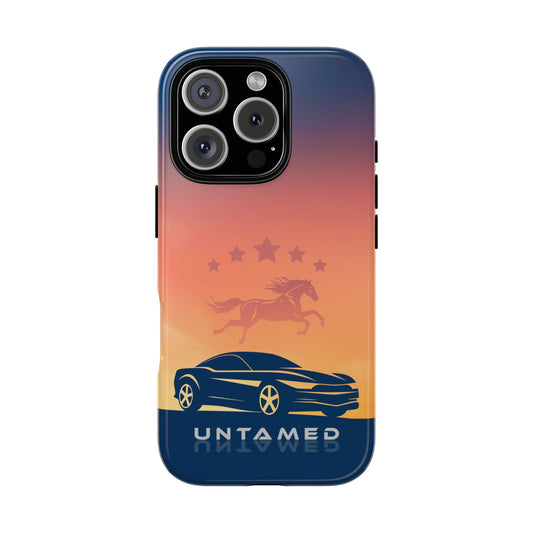 Untamed Muscle Car Tough Phone Case - Vintage Mustang Americana Design - Protective Case Gift for Him