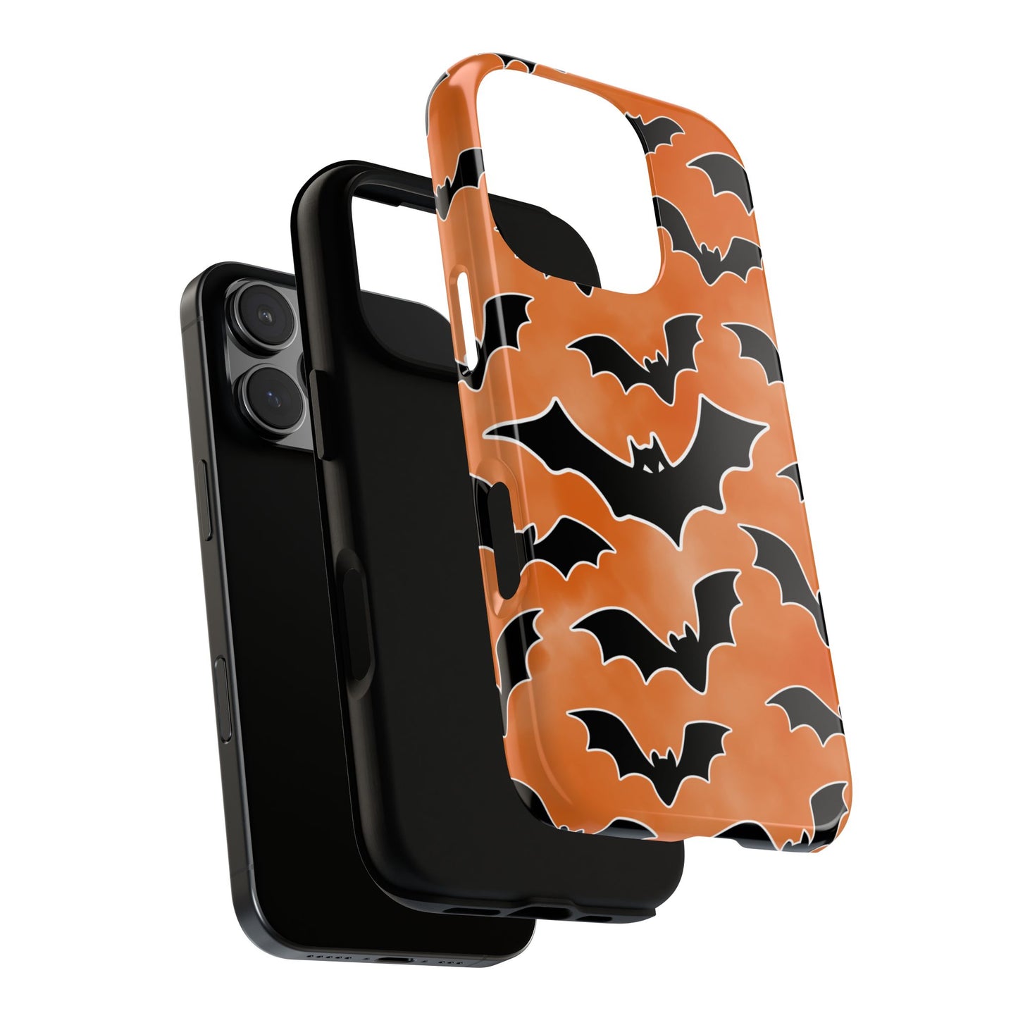 Halloween Tough Phone Case for Popular Smartphones - Flying Bats Pattern Design
