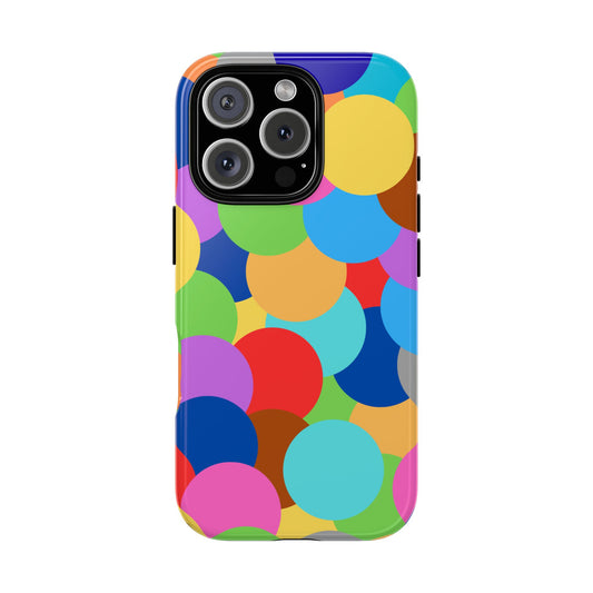 Colorful Circles Phone Case - Overlapping Abstract Art Design - Bold Minimalist Tough Cover, for popular smartphones