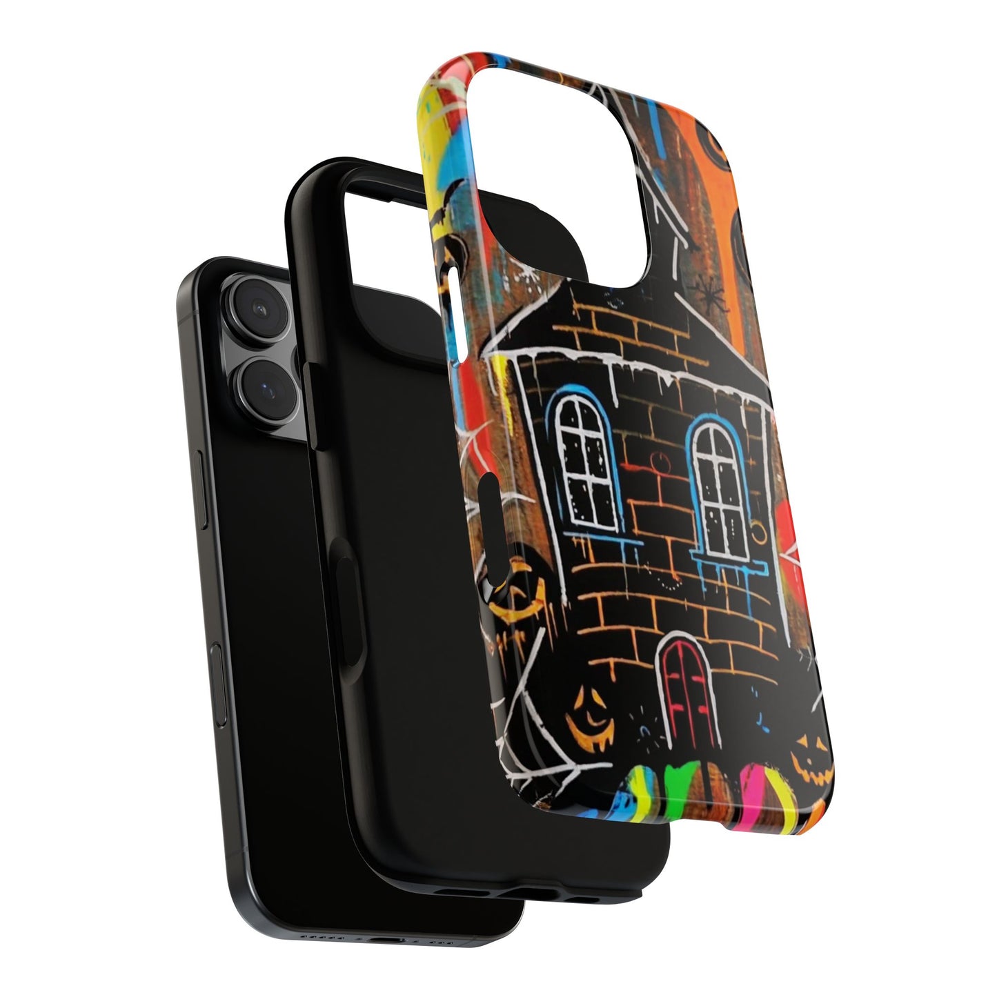 Haunted House Graffiti Tough Phone Case - Basquiat Halloween Street Art Design