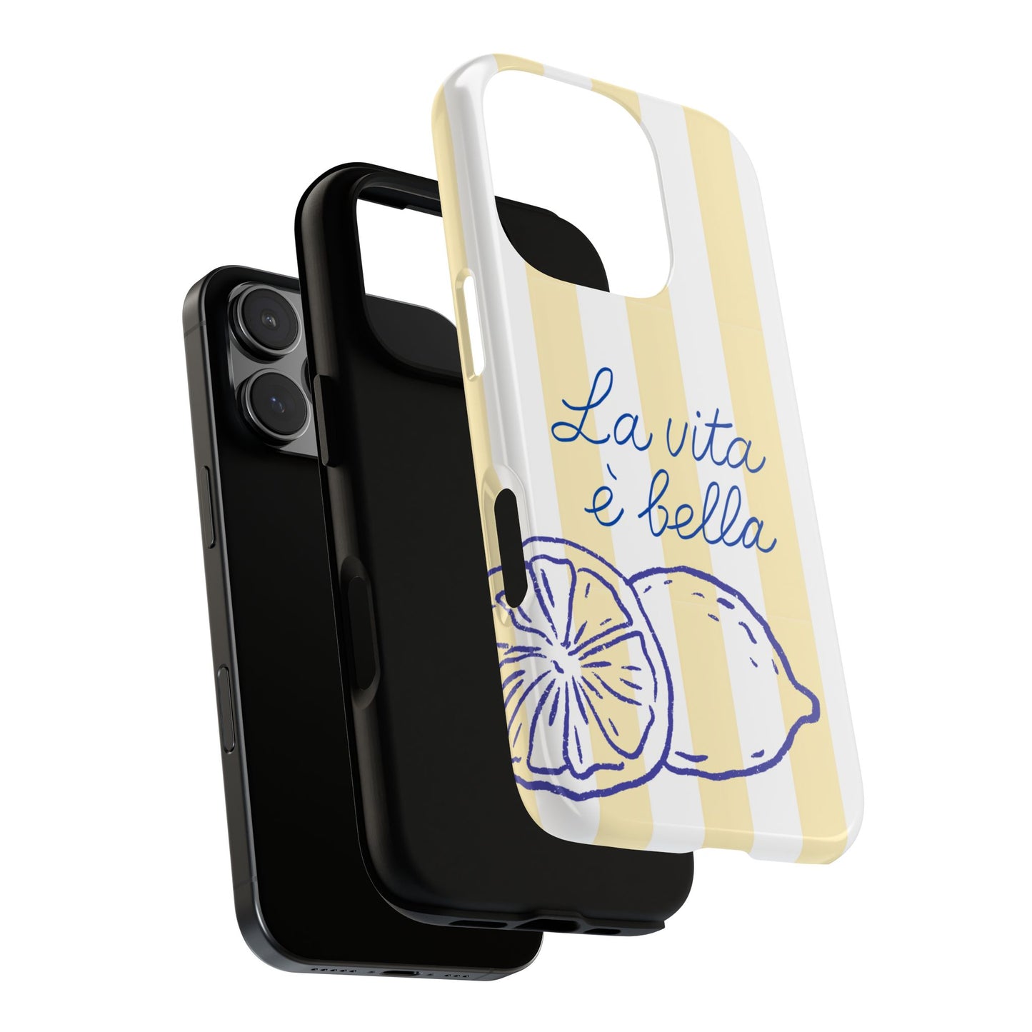 La Vita è Bella Lemon Phone Case - Italian Quote Summer Citrus Design for Popular Smartphones