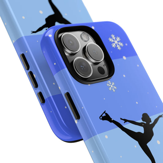 Figure Skater Phone Case - Minimal Ice Skating Silhouette - Winter Sports Art - Elegant Skater Design